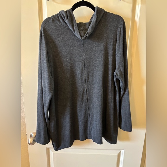Chico's Charcoal Cowl Neck Long Sleeve Top - Picture 3 of 6